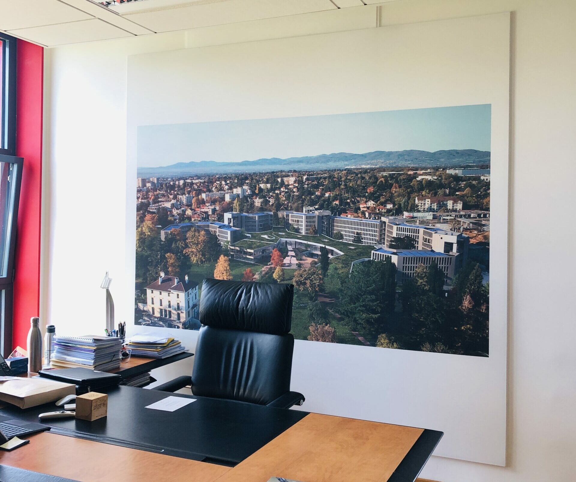 Toile tendue mur imprimé paysage acoustique voiron grenoble