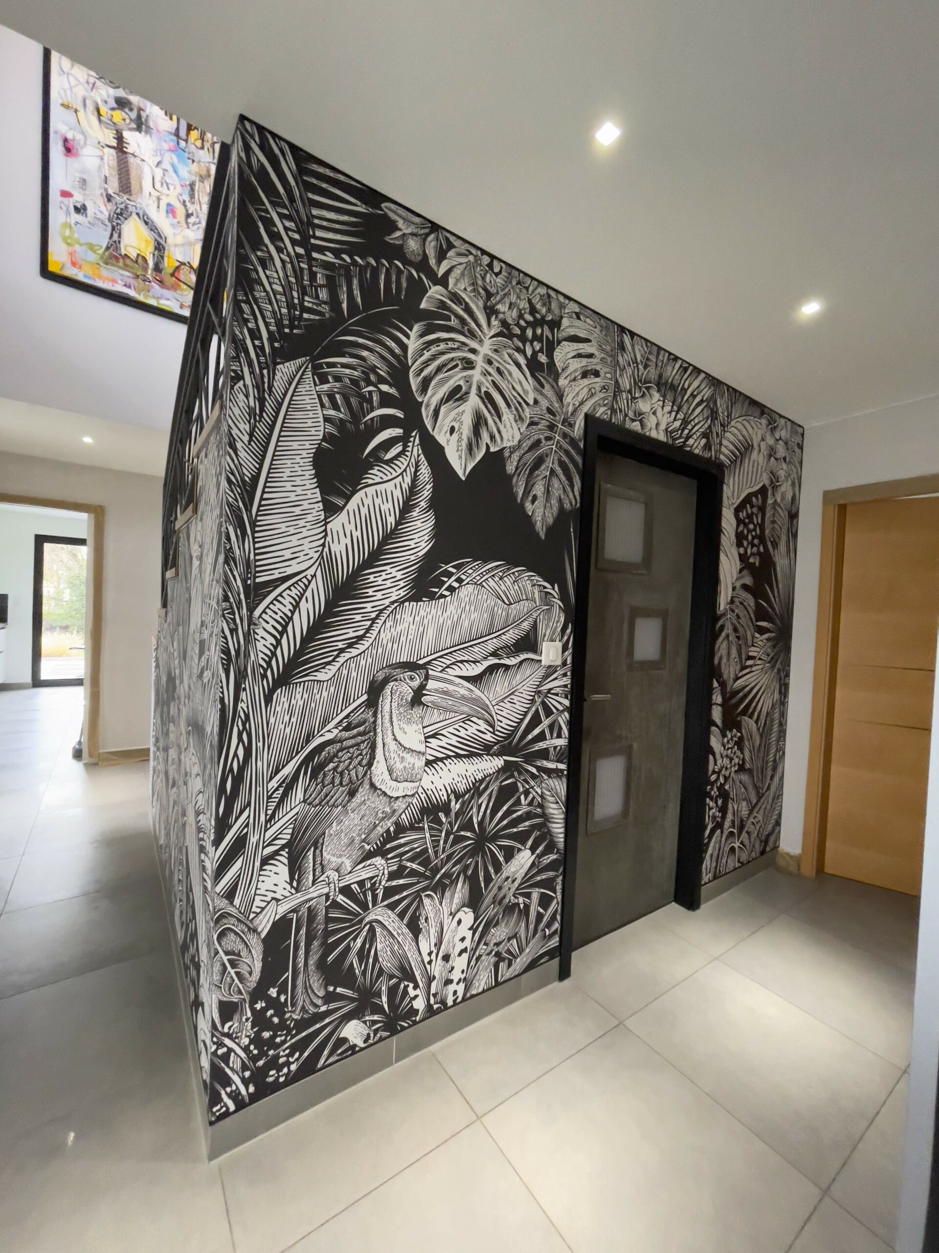 Toile tendue mur imprimé jungle voiron grenoble