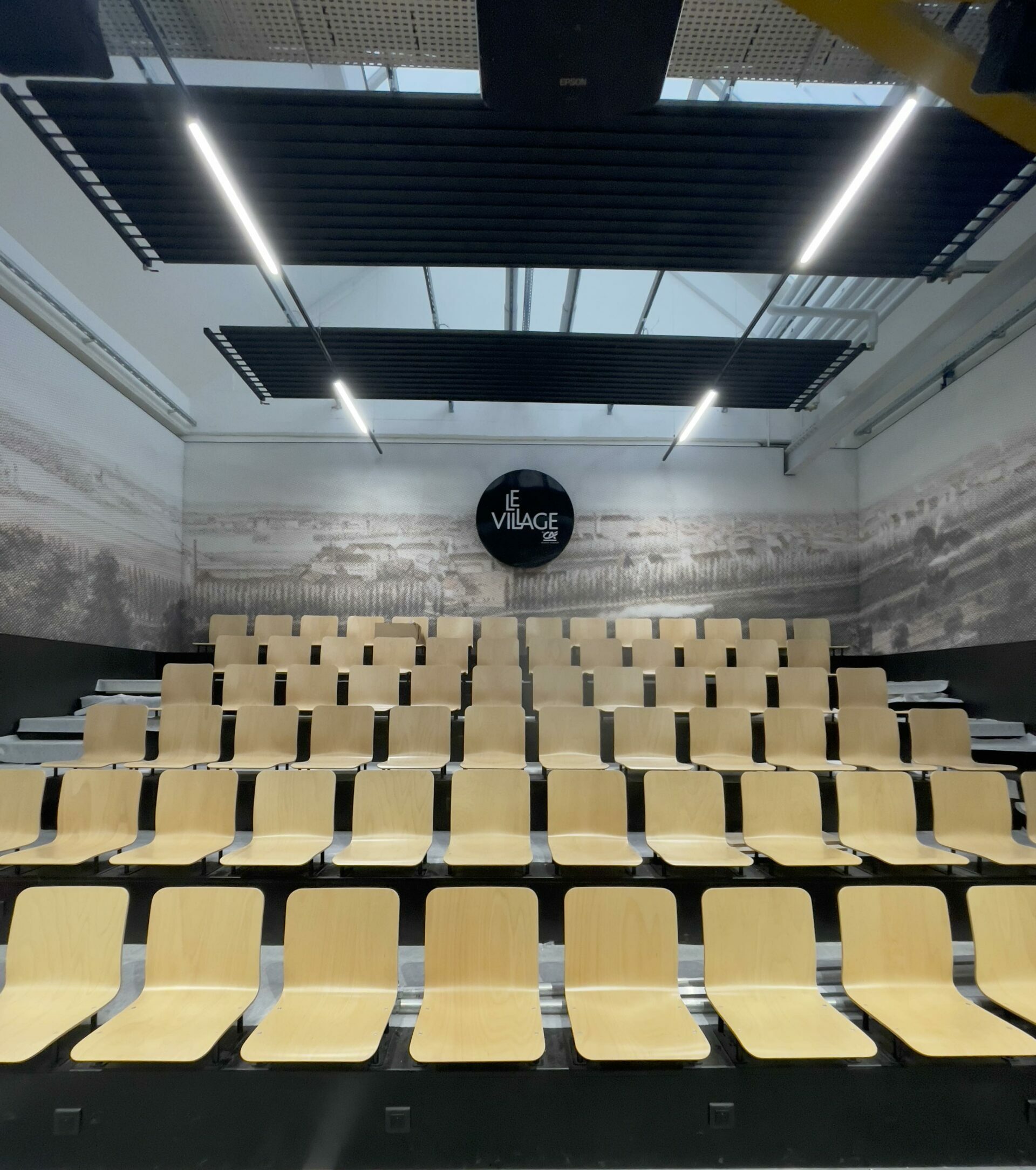 Toile tendue mur imprimé acoustique auditorium voiron grenoble