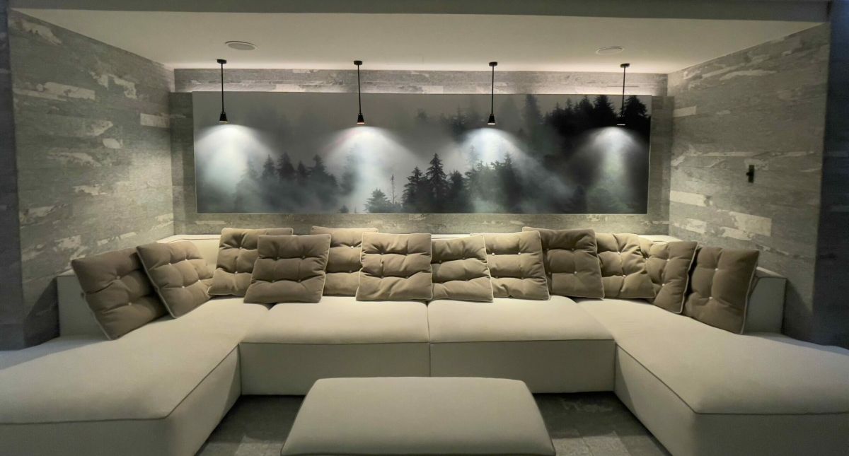 Toile tendue mur imprimé acoustique courchevel